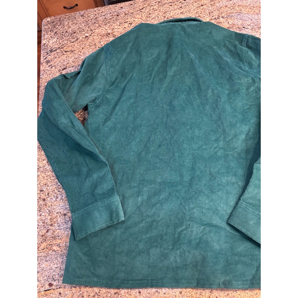 Disney Mickey Mouse Christmas Green Corduroy‎ Button Down Shirt Mens Small S - Picture 9 of 11